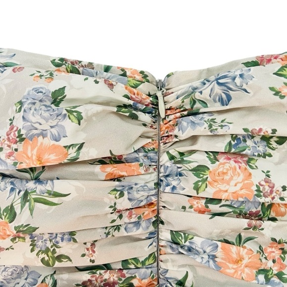 House of CB Kara Floral Ruched Cotton Ruffle Dress Size M - Picture 14 of 16